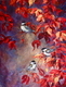 Chickadees And Virginia Creeper