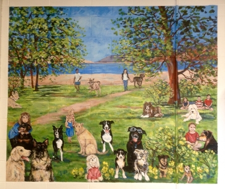 Dog Park Mural at Penticton Dog Control Center