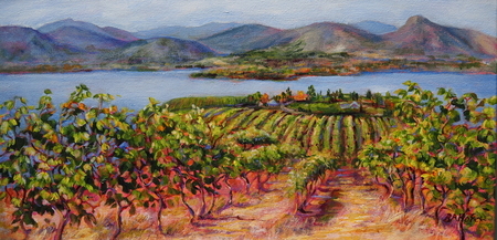 Summer Vineyard Naramata View